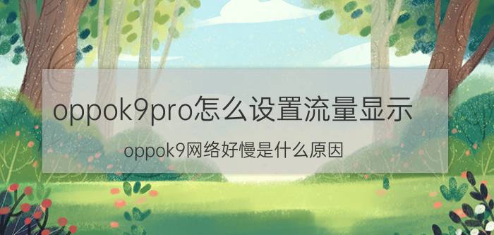 oppok9pro怎么设置流量显示 oppok9网络好慢是什么原因？